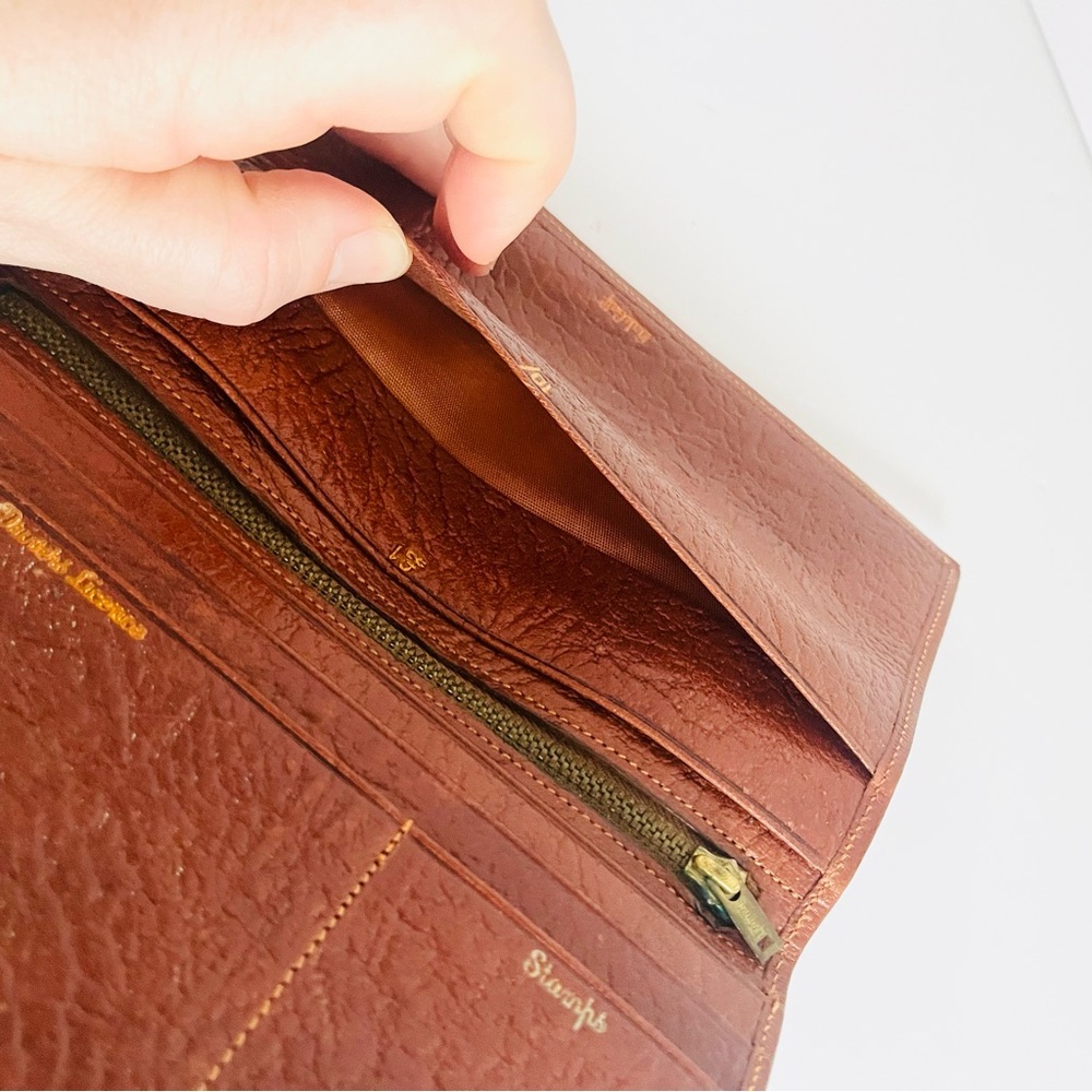 Vintage Leather Wallet + Princess Gardner Key Case Brown Green - Picture 6 of 15